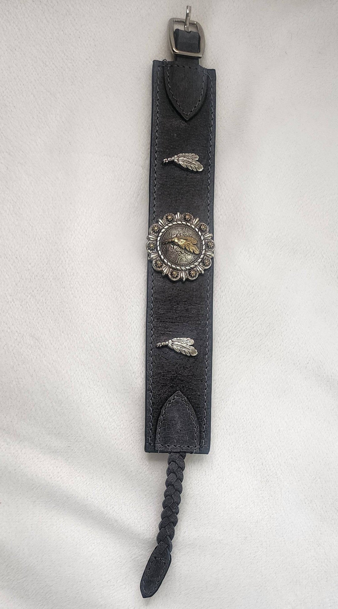 Gray Wanderlust Leather Strap Wrap Bracelet - BThunderLuxe