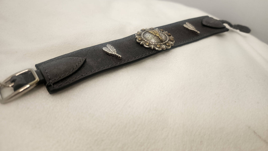Gray Wanderlust Leather Strap Wrap Bracelet - BThunderLuxe