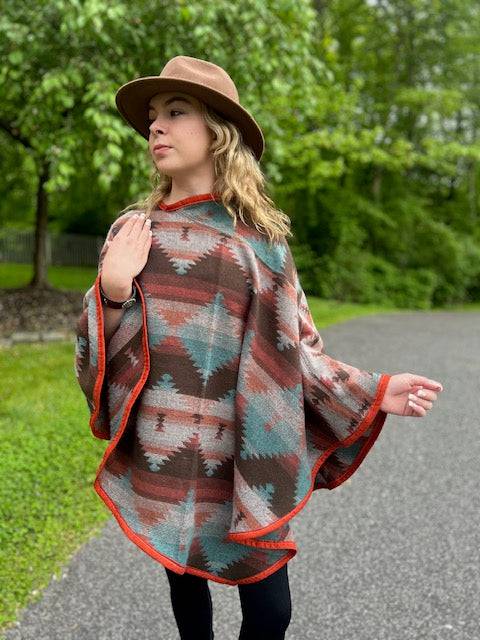 Desert Sunset Handcrafted Poncho - BThunderLuxe