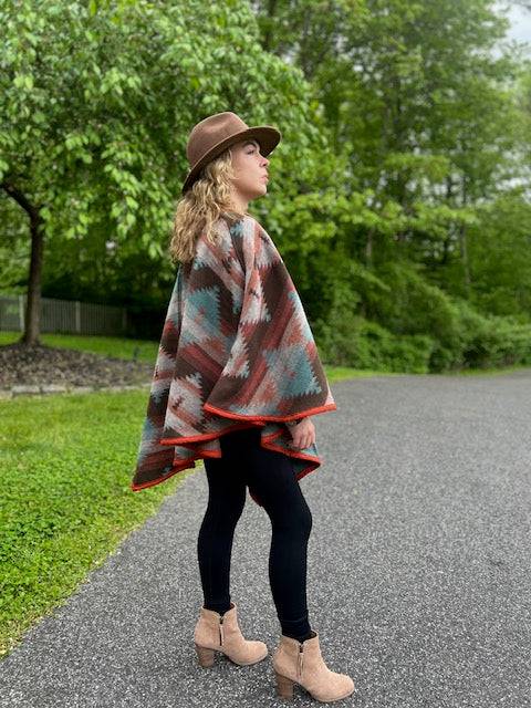 Desert Sunset Handcrafted Poncho - BThunderLuxe