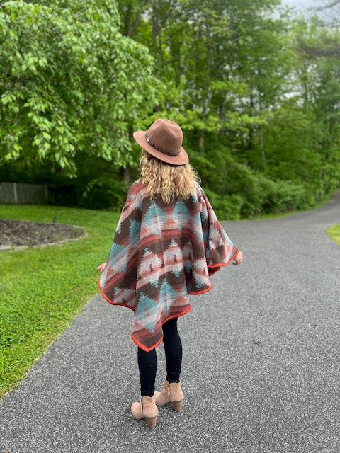Desert Sunset Handcrafted Poncho - BThunderLuxe
