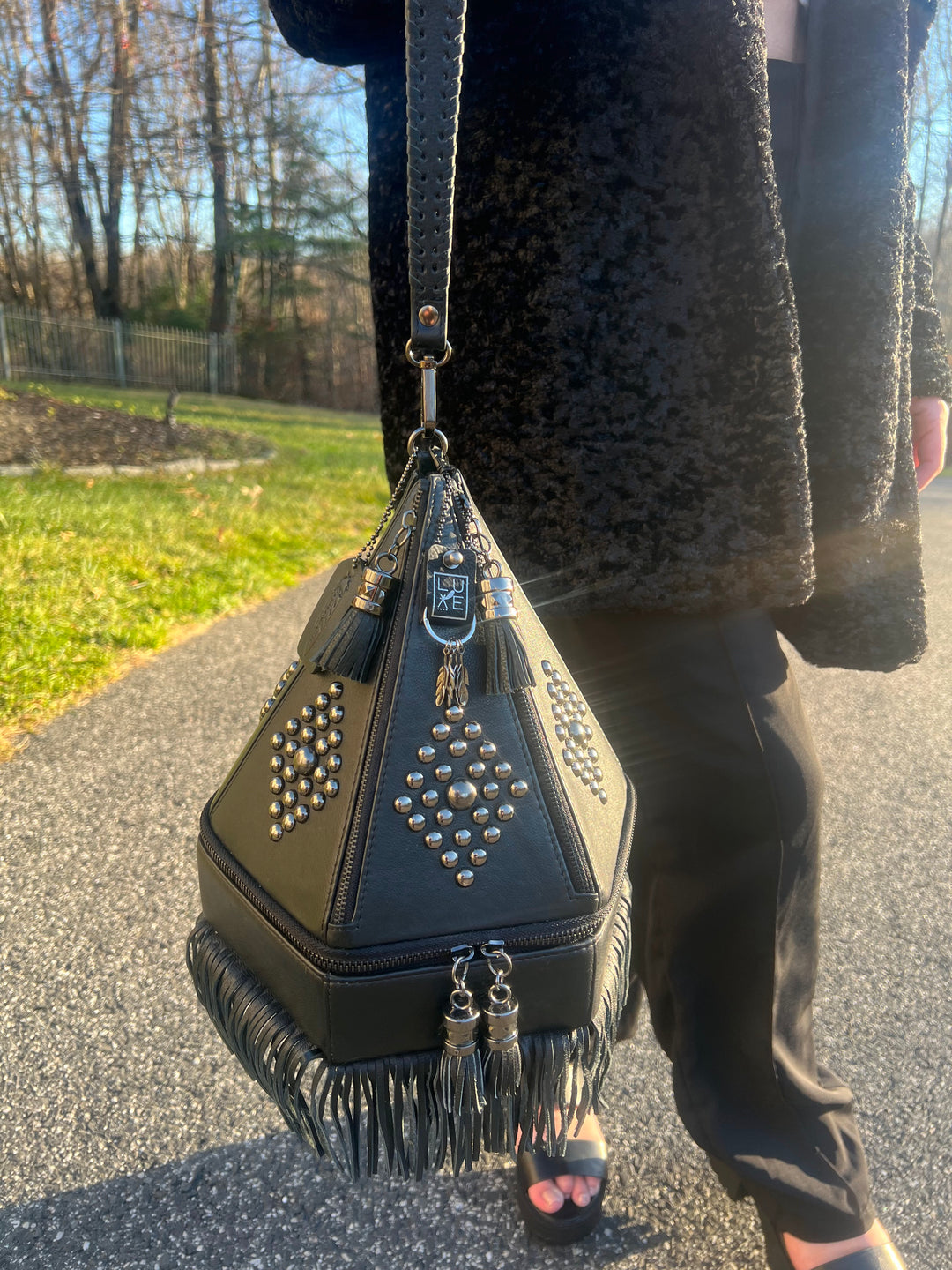 The Maddyx - Teepee Handbag with Fringe - BThunderLuxe
