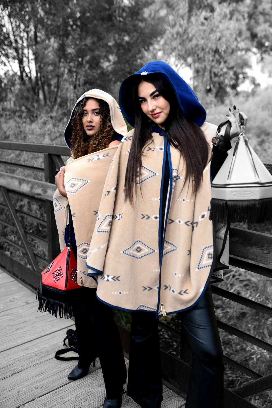 Royal Sands Hooded Shawl/Poncho - BThunderLuxe