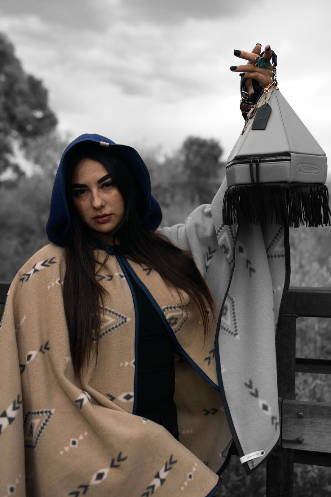 Royal Sands Hooded Shawl/Poncho - BThunderLuxe