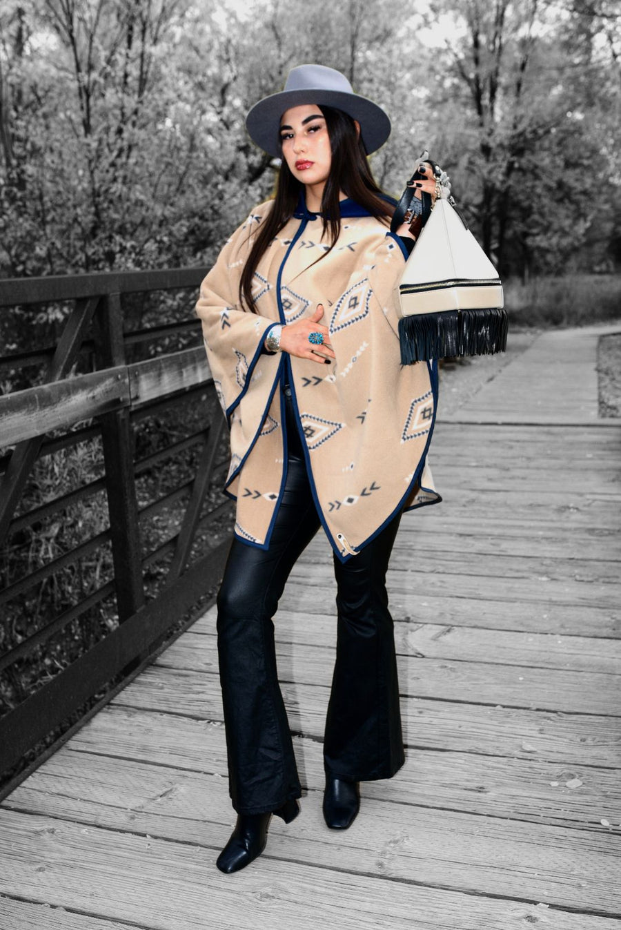 Royal Sands Hooded Shawl/Poncho - BThunderLuxe