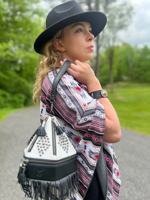 The Ohskënonton’ iwayitiohkou’tenh 1 Teepee Handbag with Rivets & Fringe - BThunderLuxe